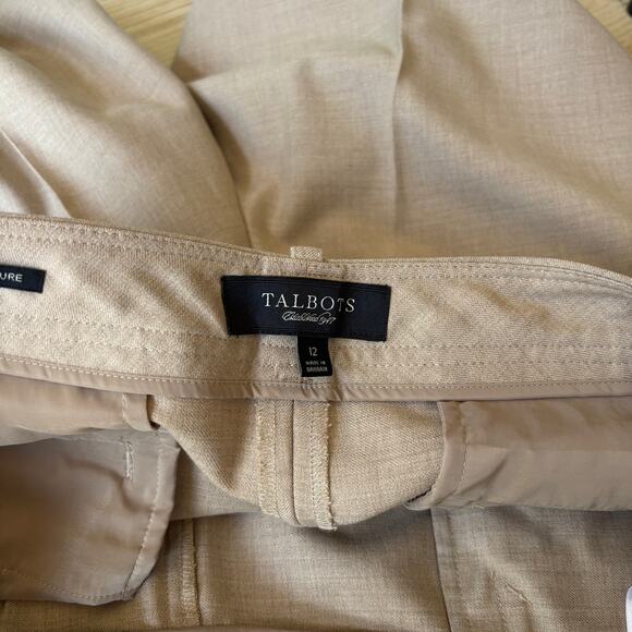 Talbots Pants 12 Tan Signature Trouser Slacks Stretch Career Church Grandpa - Picture 8 of 10